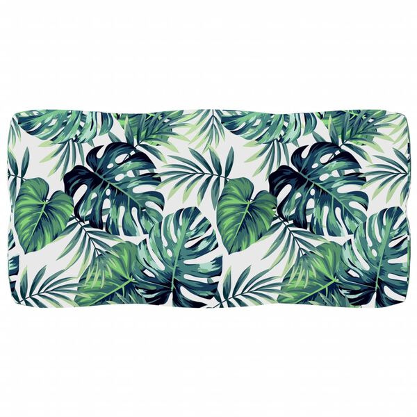vidaXL Almofad&atilde;o para sof&aacute; de paletes 80x40x12 cm tecido padr&atilde;o folhas