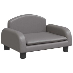 vidaXL Cama para c&atilde;es 50x40x30 cm couro artificial cinzento