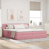 vidaXL Cama com Armazenamento com colch&atilde;o Rosa 200 x 200 cm Veludo