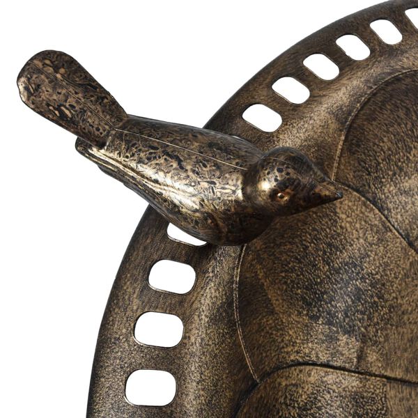 vidaXL Banheira para p&aacute;ssaros de jardim pl&aacute;stico cor bronze