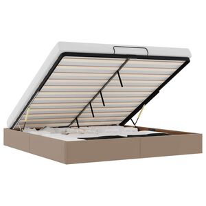 vidaXL Estrutura de cama otomana sem colch&atilde;o cappucino 160x200 cm