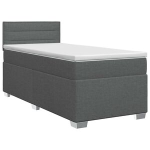 vidaXL Cama box spring com colch&atilde;o Cinzento-Escuro 80 x 200 cm Tecido