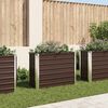 vidaXL Canteiro elevado de jardim aço galvanizado 100x40x77cm castanho