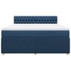 vidaXL Cama com molas/colch&atilde;o 180x200 cm tecido azul
