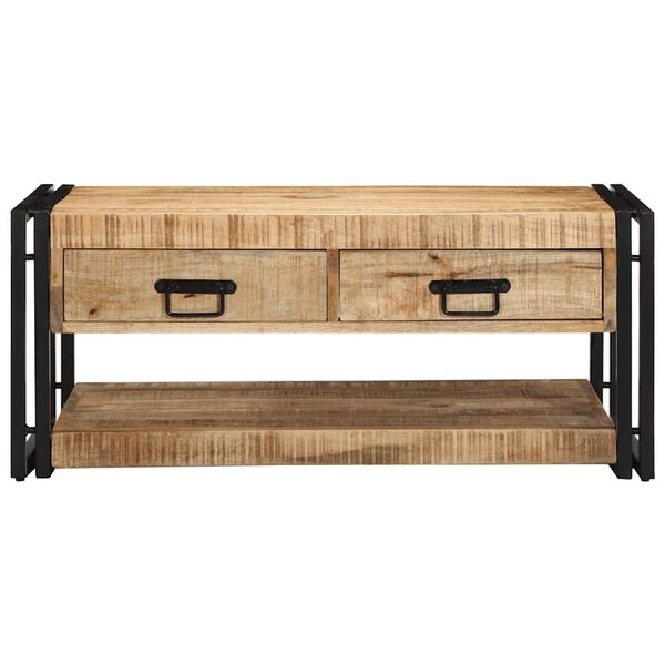 vidaXL Mesa de centro 90x50x38 cm madeira de mangueira &aacute;spera maci&ccedil;a