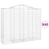 vidaXL Cestos gabi&atilde;o arqueados 40 pcs 200x50x160/180 ferro galvanizado