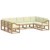 vidaXL Conjunto de Sof&aacute;s para Exterior 9 unid. Branco e Creme