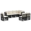 vidaXL Conjunto de Sof&aacute; de Jardim 8 pcs Preto vime PE