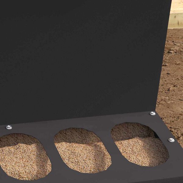 vidaXL Comedouro para galinha Preto 40 x 40 x 45 cm