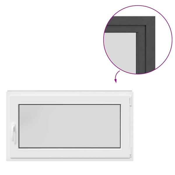 vidaXL Janela de porão "RISOR" 110x70 cm oscilobatente DIN direita antracite