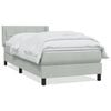 vidaXL Cama com molas/colch&atilde;o cinzento-claro 80x220 cm veludo