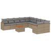 vidaXL 11 pcs conjunto sof&aacute;s de jardim c/ almofad&otilde;es vime PE bege