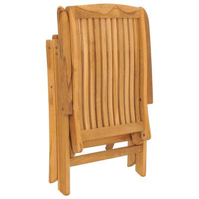 vidaXL Cadeiras de jardim reclináveis 2 pcs madeira de teca maciça