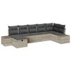vidaXL Conjunto de Sof&aacute; de Jardim 7 unid. Cinzento-claro vime PE