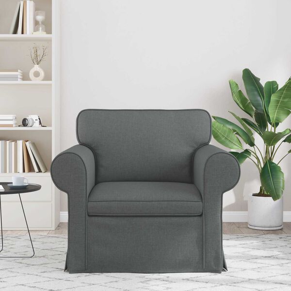 vidaXL Sof&aacute; 60cm Cinza Escuro Metal