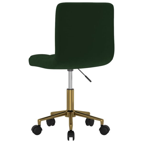 vidaXL Cadeiras de jantar girat&oacute;rias 4 pcs veludo verde-escuro