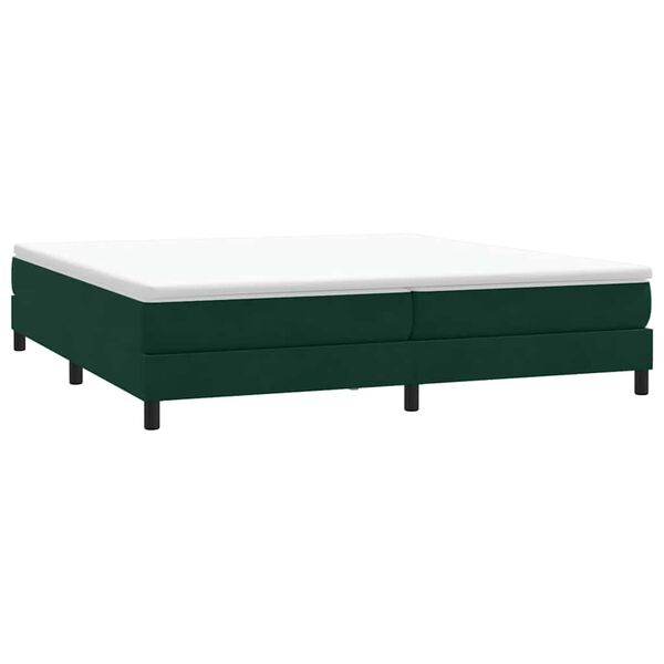 vidaXL Cama com molas sem colch&atilde;o 200x210 cm veludo verde-escuro