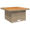 vidaXL Mesa de jardim 80x80x71 cm vime PE e madeira de ac&aacute;cia bege
