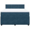 vidaXL Cama boxspring com colch&atilde;o 140x190 cm veludo azul