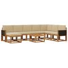 vidaXL Conjunto de Sof&aacute;s para Exterior 9 pcs Natural e Bege