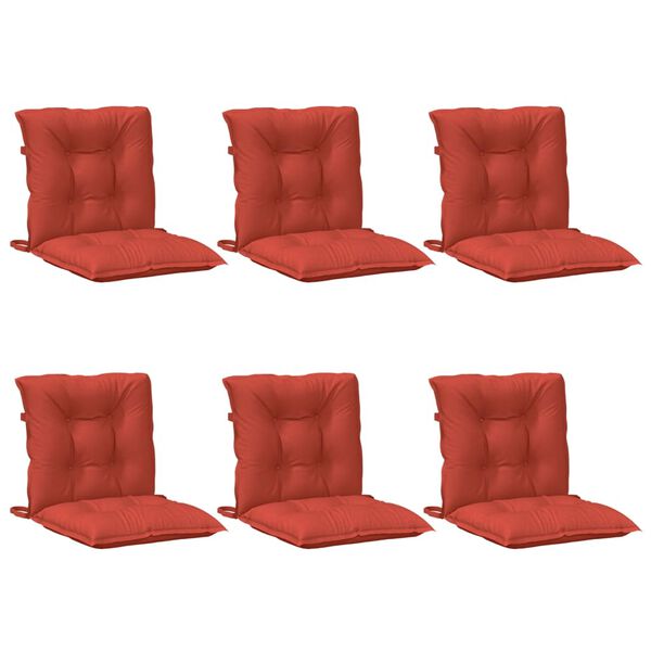 vidaXL Almofad&otilde;es lombares p/ cadeiras 6pcs mesclado tecido vermelho