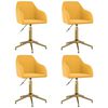 vidaXL Cadeiras de jantar giratórias 4 pcs veludo amarelo