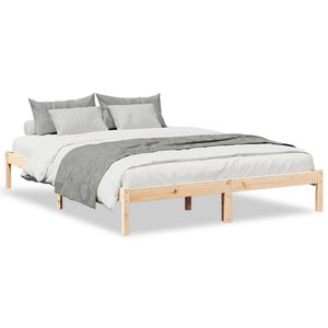 vidaXL Cama extra longa sem colch&atilde;o 160x210 cm madeira de pinho maci&ccedil;a