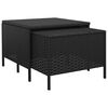 vidaXL 4 pcs conjunto lounge de jardim c/ almofadões vime PE preto