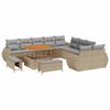 vidaXL Conjunto de Sof&aacute; de Jardim 13 pcs bege e cinzento claro