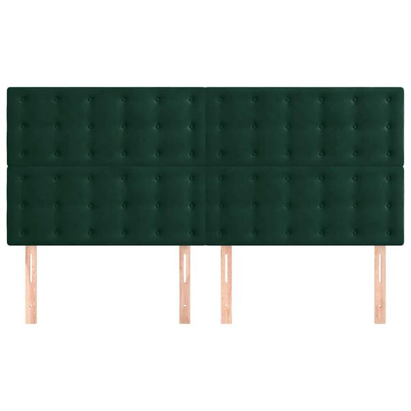 vidaXL Cabeceira Verde Escuro 180x5x118/128 cm Veludo