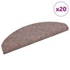 vidaXL Tapetes de escada autoadesivos 20 pe&ccedil;as 65x21x4 cm marrom claro semicircular grande