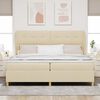 vidaXL Cama Box Springs com Colch&atilde;o Cinza Escuro 90x190 cm Creme