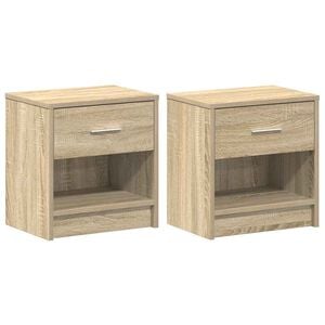vidaXL Mesas de cabeceira 2 pcs com gaveta 39x28x41 cm carvalho sonoma