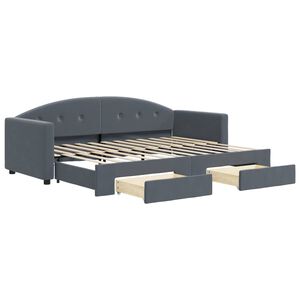 vidaXL Sof&aacute;-cama c/ gavet&atilde;o e gavetas 80x200 cm veludo cinzento-escuro