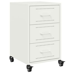 vidaXL Mesa de cabeceira 36x39x59 cm a&ccedil;o branco