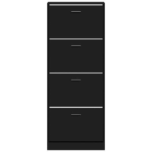 vidaXL Sapateira 59x17x150 cm derivados de madeira preto