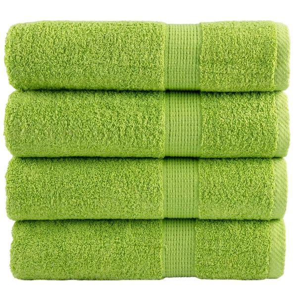 vidaXL Toalhas banho premium SOLUND 4pcs 70x140cm 600 gsm verde ma&ccedil;a
