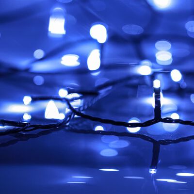 vidaXL Cordão de luzes com 600 luzes LED 60 m PVC azul