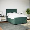vidaXL Cama com molas/colch&atilde;o 140x190 cm veludo verde-escuro