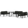 vidaXL 7 pcs conjunto lounge jardim com almofad&otilde;es alum&iacute;nio antracite