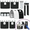 VidaXL Cortinas para cama elevada com t&uacute;nel e torre branco e preto