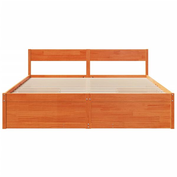 vidaXL Cama sem colch&atilde;o 180x200 cm pinho maci&ccedil;o castanho-mel