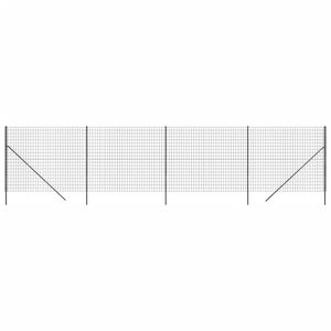 vidaXL Cerca de malha de arame 1,4x10 m a&ccedil;o galvanizado antracite