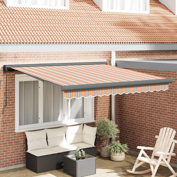 vidaXL Toldo Retr&aacute;til Multicolor 300 x 250 cm Tecido e Metal
