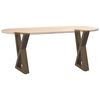 vidaXL P&eacute;s para mesa de centro 2 pe&ccedil;as a&ccedil;o natural 38x(42-43,3) cm a&ccedil;o