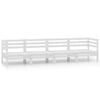 vidaXL 4 pcs conjunto lounge de jardim pinho maci&ccedil;o branco
