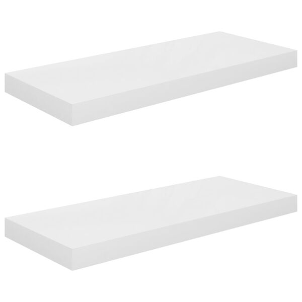 vidaXL Prateleiras de parede suspensas 2 pcs 60x23,5x3,8cm MDF branco
