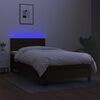 vidaXL Cama box spring c/ colch&atilde;o e LED 100x200 cm tecido preto