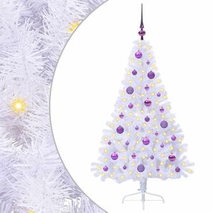 vidaXL &Aacute;rvore de Natal Artificial com 150 LEDs Branco 150 cm PVC e A&ccedil;o