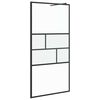 vidaXL Parede de Chuveiro Walk-in Preto 100 x 195 x 0,5 cm